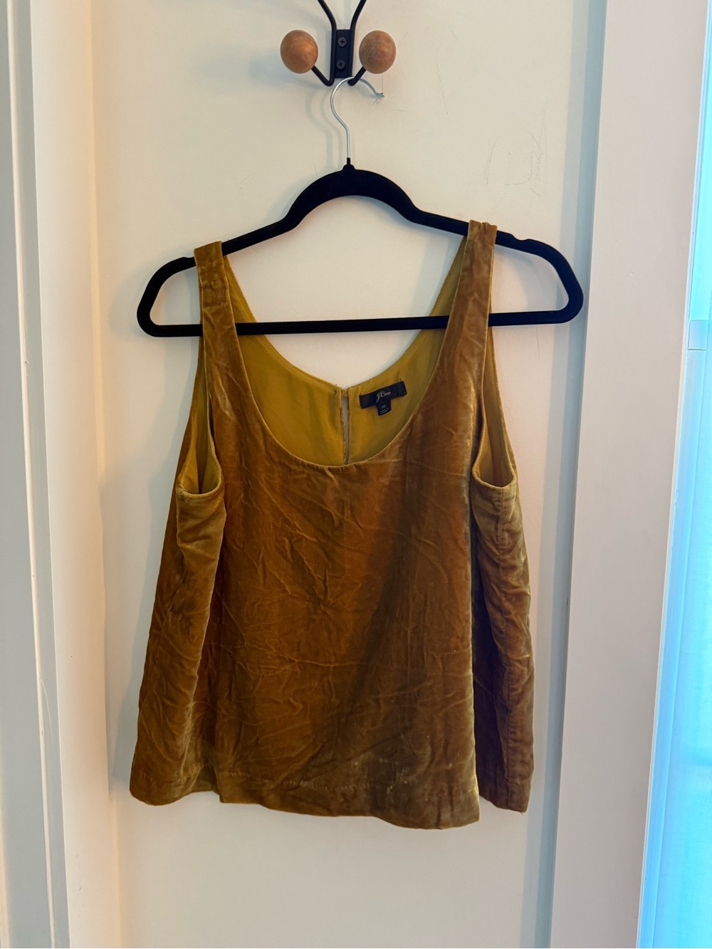 Vintage J. Crew Sleeveless Velvet Tank Top in Mustard
